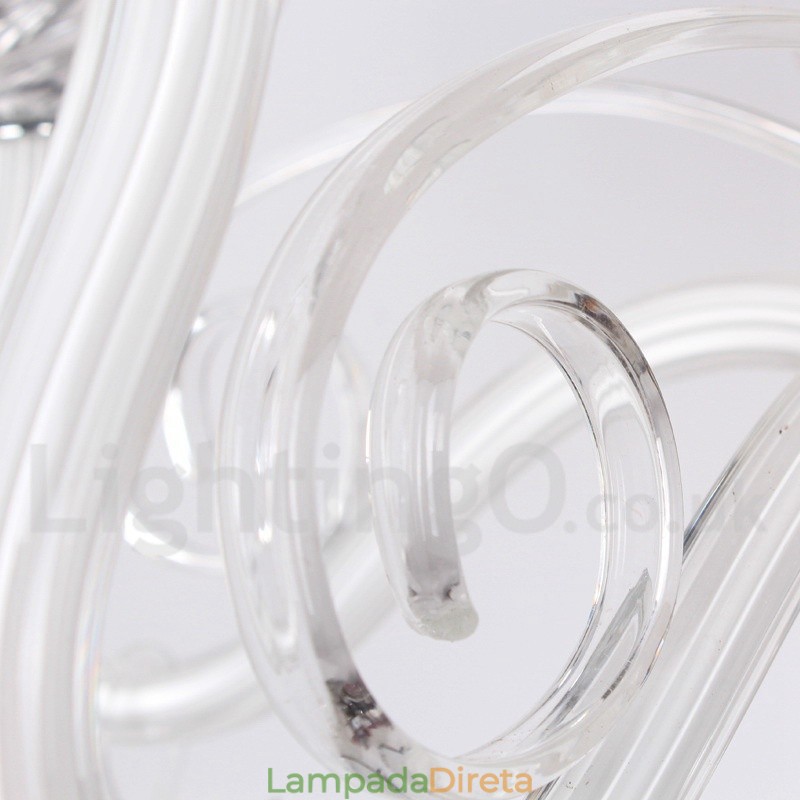 Lustre estilo vela de cristal K9 contemporâneo branco de 5 luzes