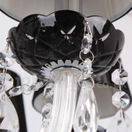 Lustre contemporâneo estilo vela de cristal K9 escovado preto de 8 luzes
