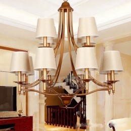 Lustre estilo vela estilo mediterrâneo retrô rústico de 12 luzes