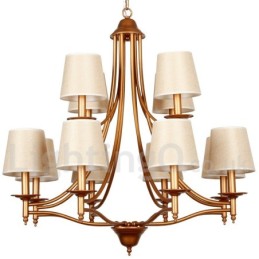 Lustre estilo vela estilo mediterrâneo retrô rústico de 12 luzes