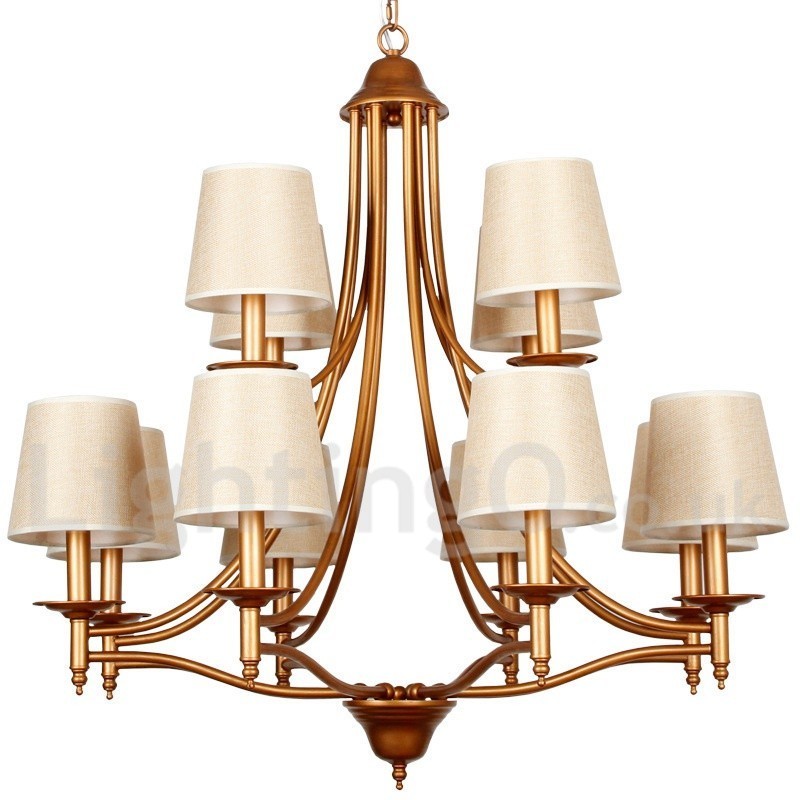 Lustre estilo vela estilo mediterrâneo retrô rústico de 12 luzes