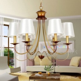 Lustre estilo vela contemporâneo moderno estilo mediterrâneo rústico de 6 luzes
