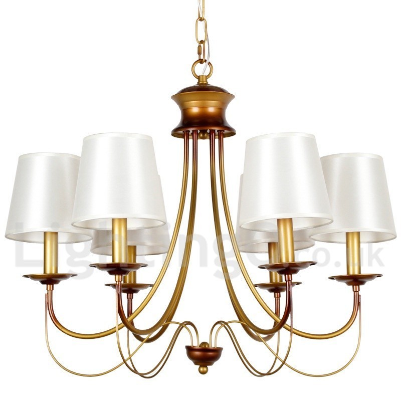 Lustre estilo vela contemporâneo moderno estilo mediterrâneo rústico de 6 luzes