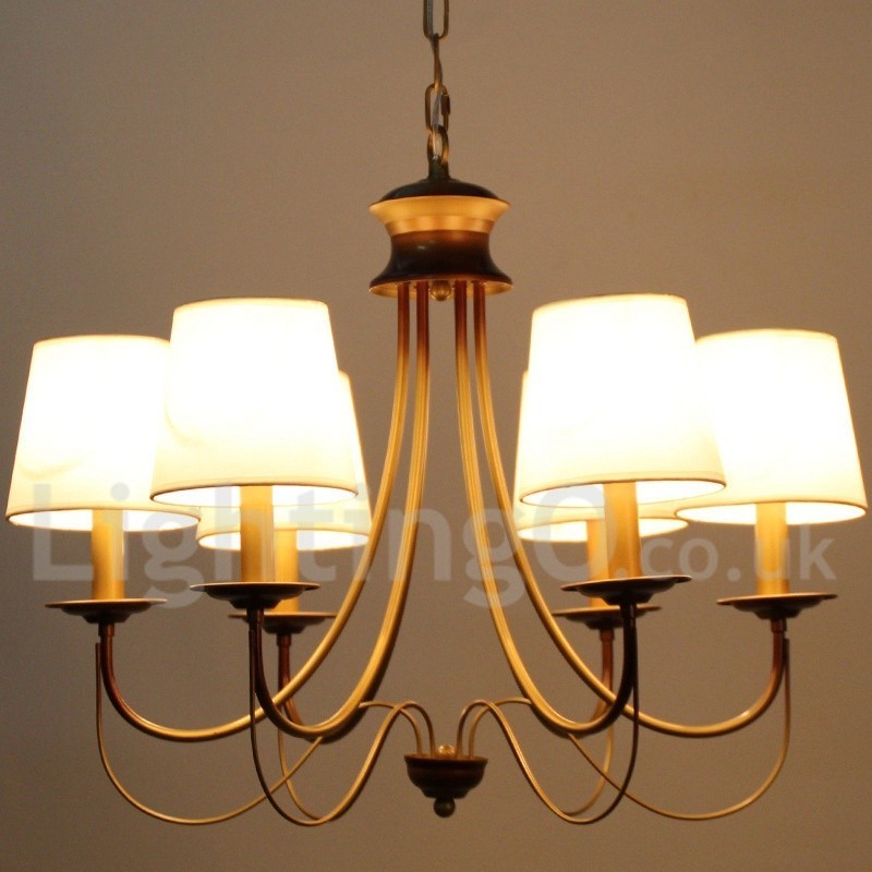 Lustre estilo vela contemporâneo moderno estilo mediterrâneo rústico de 6 luzes