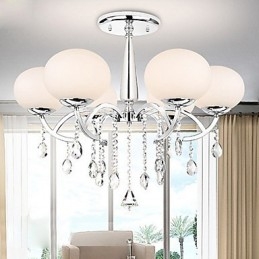 Lustre moderno contemporâneo de cristal galvanizado em metal