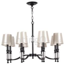 Lustre estilo vela contemporâneo retrô preto de 8 luzes