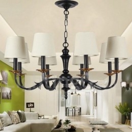 Lustre estilo vela retrô de 8 luzes