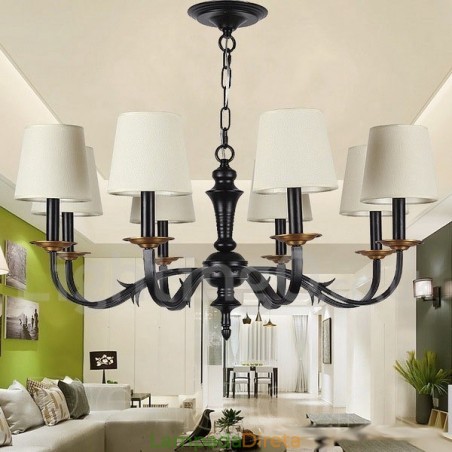 Lustre estilo vela retrô de 8 luzes Lustre estilo vela retrô de 8 luzes