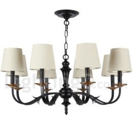 Lustre estilo vela retrô de 8 luzes
