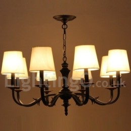 Lustre estilo vela retrô de 8 luzes