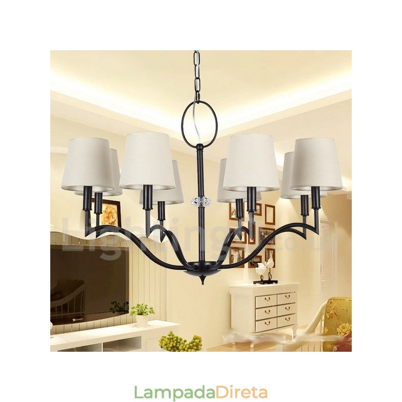 Lustre moderno e contemporâneo estilo vela de 8 luzes
