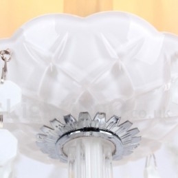 Lustre estilo vela de cristal K9 branco de 6 luzes