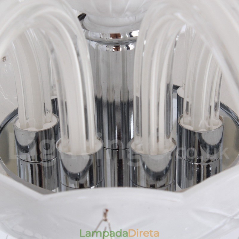 Lustre estilo vela de cristal K9 branco de 8 luzes