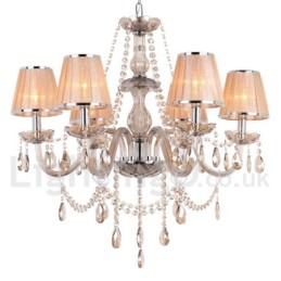 Lustre estilo vela de cristal K9 de 6 luzes