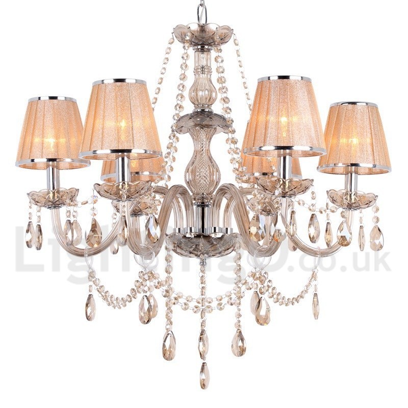 Lustre estilo vela de cristal K9 de 6 luzes