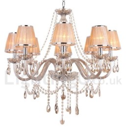 Lustre estilo vela de cristal K9 de 8 luzes