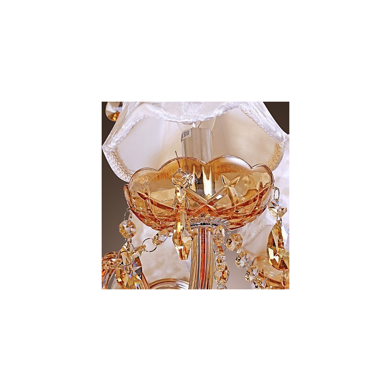 Lustre de luxo estilo europeu com 6 luzes e cristal K9