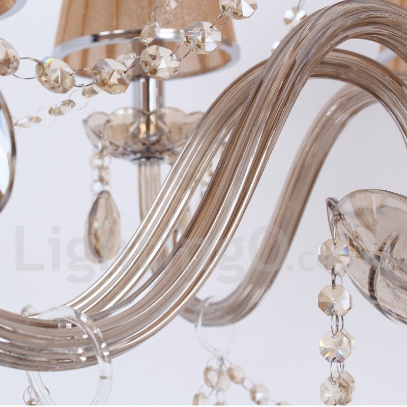 Lustre estilo vela de cristal K9 de 8 luzes