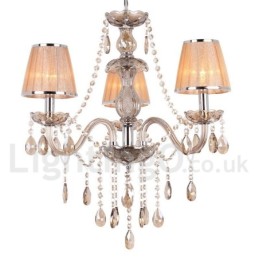 Lustre estilo vela de cristal K9 de 3 luzes