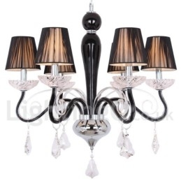 Lustre estilo vela de cristal K9 contemporâneo branco de 6 luzes