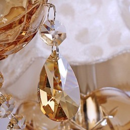 Lustre de luxo estilo europeu com 6 luzes e cristal K9