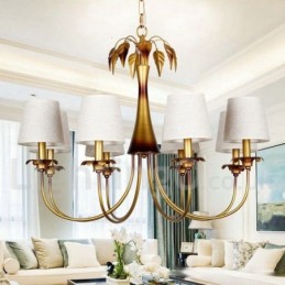 Lustre estilo vela rústica contemporânea moderna de 8 luzes