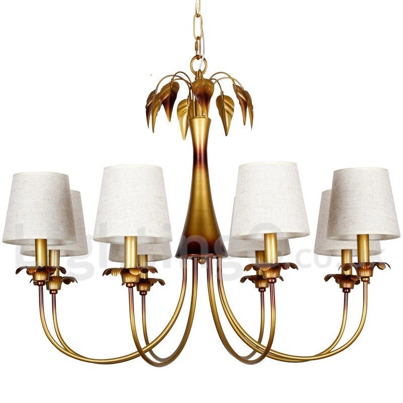 Lustre estilo vela rústica contemporânea moderna de 8 luzes