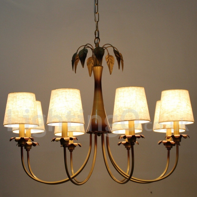 Lustre estilo vela rústica contemporânea moderna de 8 luzes