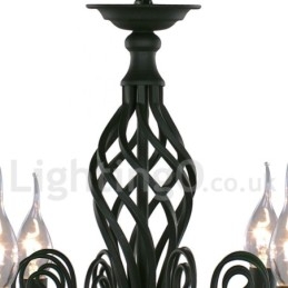 Lustre estilo vela preta retrô contemporânea de 3 luzes