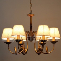 Lustre moderno contemporâneo rústico retrô estilo vela de 6 luzes