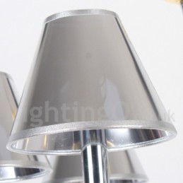 Lustre moderno contemporâneo estilo vela cromado de 10 luzes