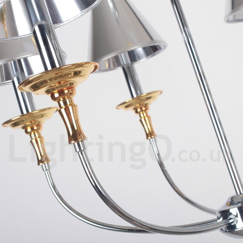 Lustre moderno contemporâneo estilo vela cromado de 10 luzes