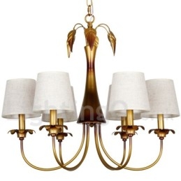 Lustre moderno contemporâneo estilo vela rústica de 6 luzes