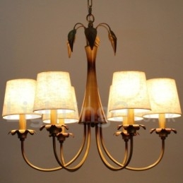 Lustre moderno contemporâneo estilo vela rústica de 6 luzes
