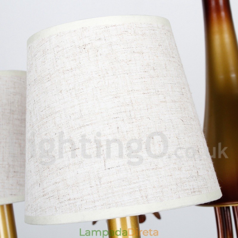 Lustre moderno contemporâneo estilo vela rústica de 6 luzes