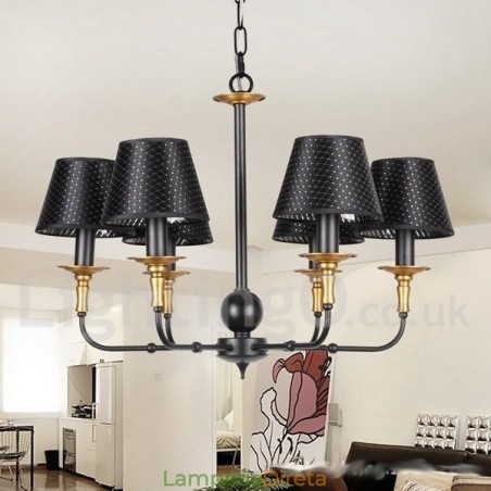 Lustre estilo vela rústica retrô de 6 luzes Lustre estilo vela rústica retrô de 6 luzes