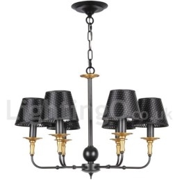 Lustre estilo vela rústica retrô de 6 luzes
