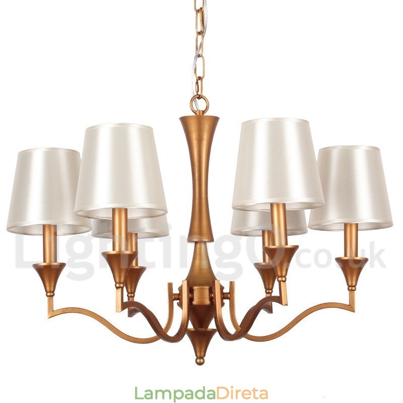 Lustre estilo vela estilo mediterrâneo de 6 luzes
