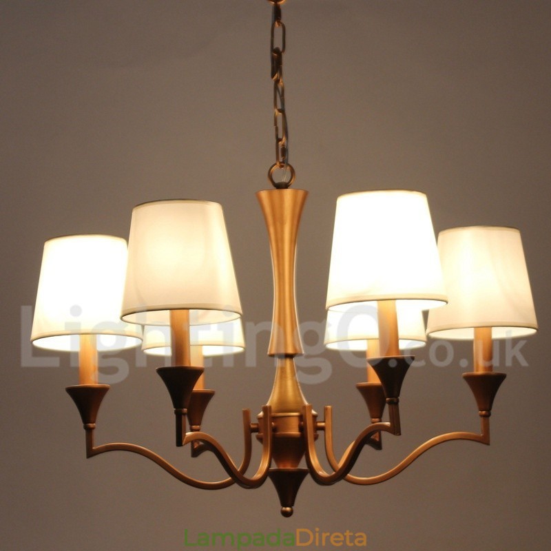 Lustre estilo vela estilo mediterrâneo de 6 luzes