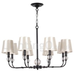 Lustre estilo vela contemporâneo preto retrô rústico de 8 luzes