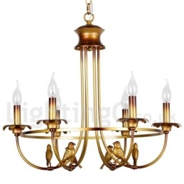 Lustre estilo vela retrô de 6 luzes