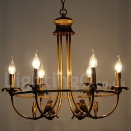 Lustre estilo vela retrô de 6 luzes