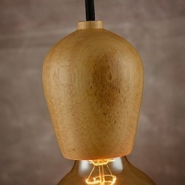 Lustre Mini Estilo Moderno Contemporâneo Madeira Bambu