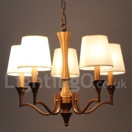 Lustre estilo vela estilo mediterrâneo rústico de 5 luzes