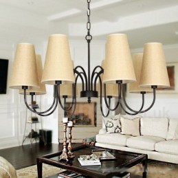 Lustre estilo vela estilo mediterrâneo rústico contemporâneo de 8 luzes