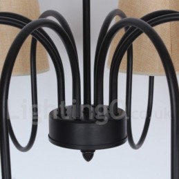 Lustre estilo vela estilo mediterrâneo rústico contemporâneo de 8 luzes