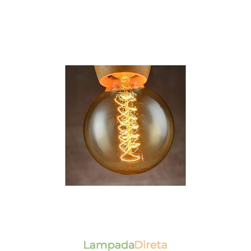 Lustre Mini Estilo Moderno Contemporâneo Madeira Bambu