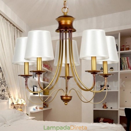 Lustre estilo vela contemporâneo moderno estilo mediterrâneo rústico de 5 luzes Lustre estilo vela contemporâneo moderno estilo mediterrâneo rústico de 5 luzes