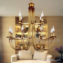 Lustre estilo vela retrô de 12 luzes