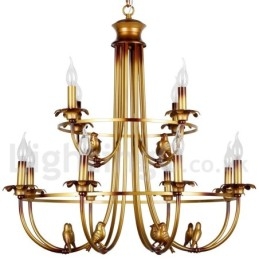 Lustre estilo vela retrô de 12 luzes